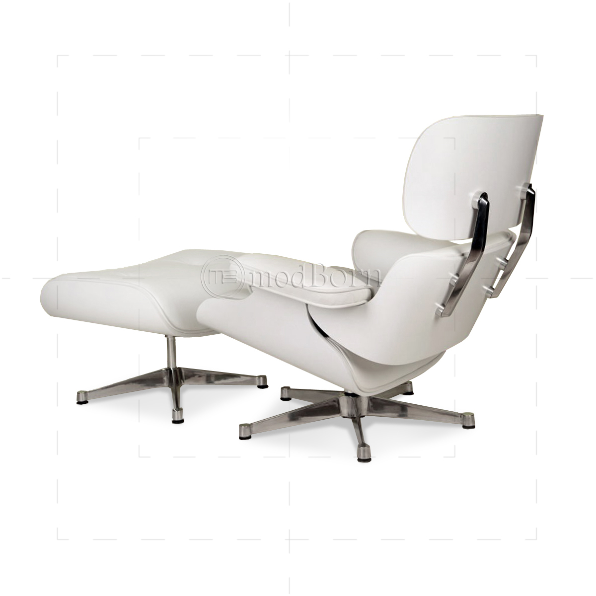 White leather deals eames lounge chair